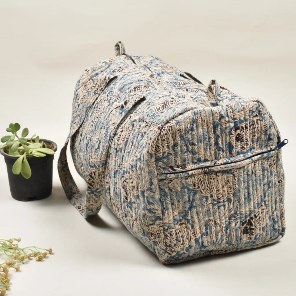 Blue Kalamkari Duffel Bag