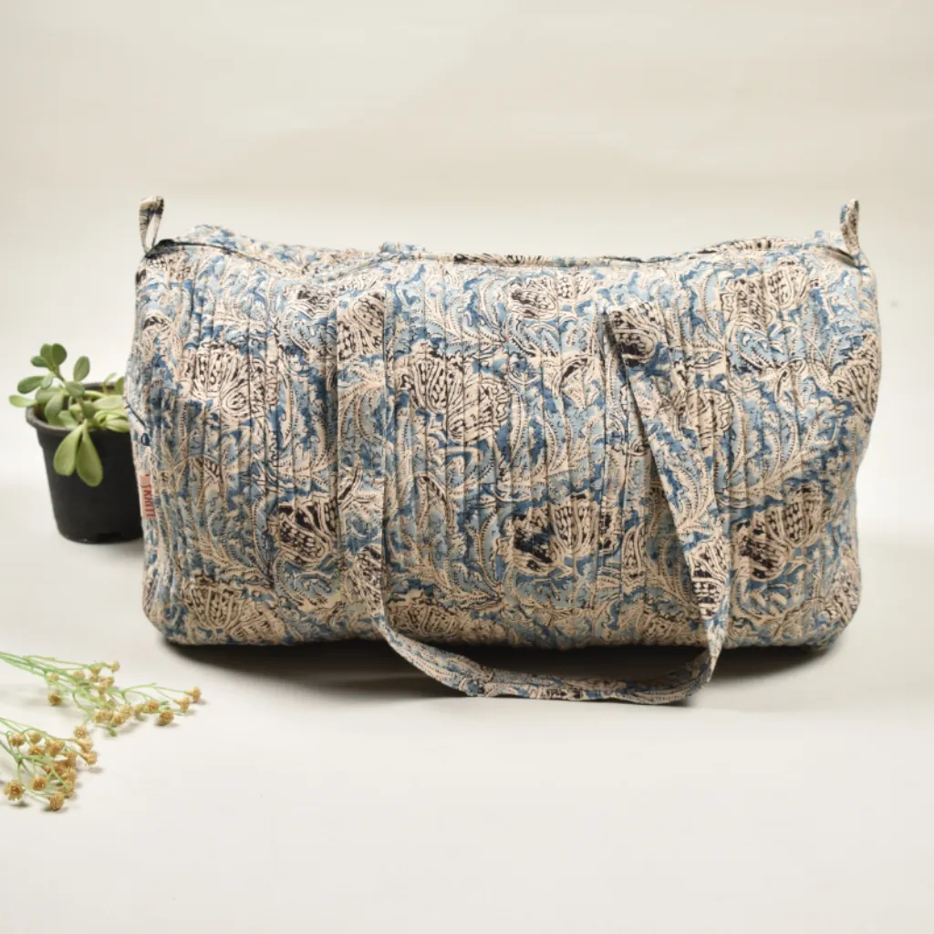 Blue Kalamkari Duffel Bag