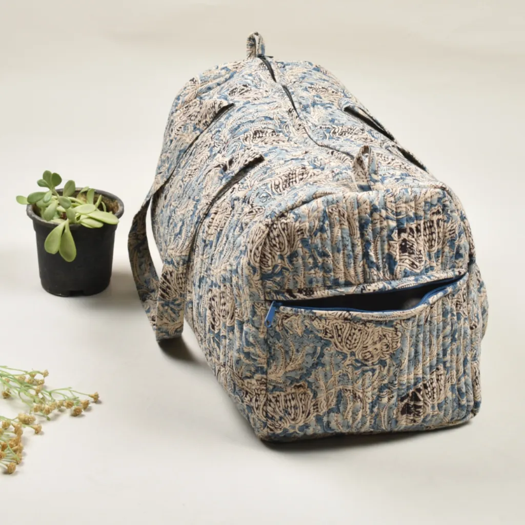 Blue Kalamkari Duffel Bag