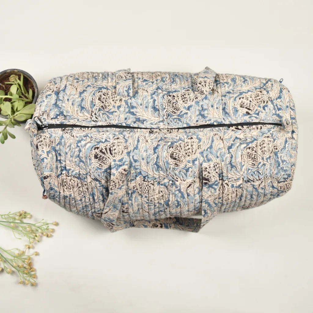 Blue Kalamkari Duffel Bag
