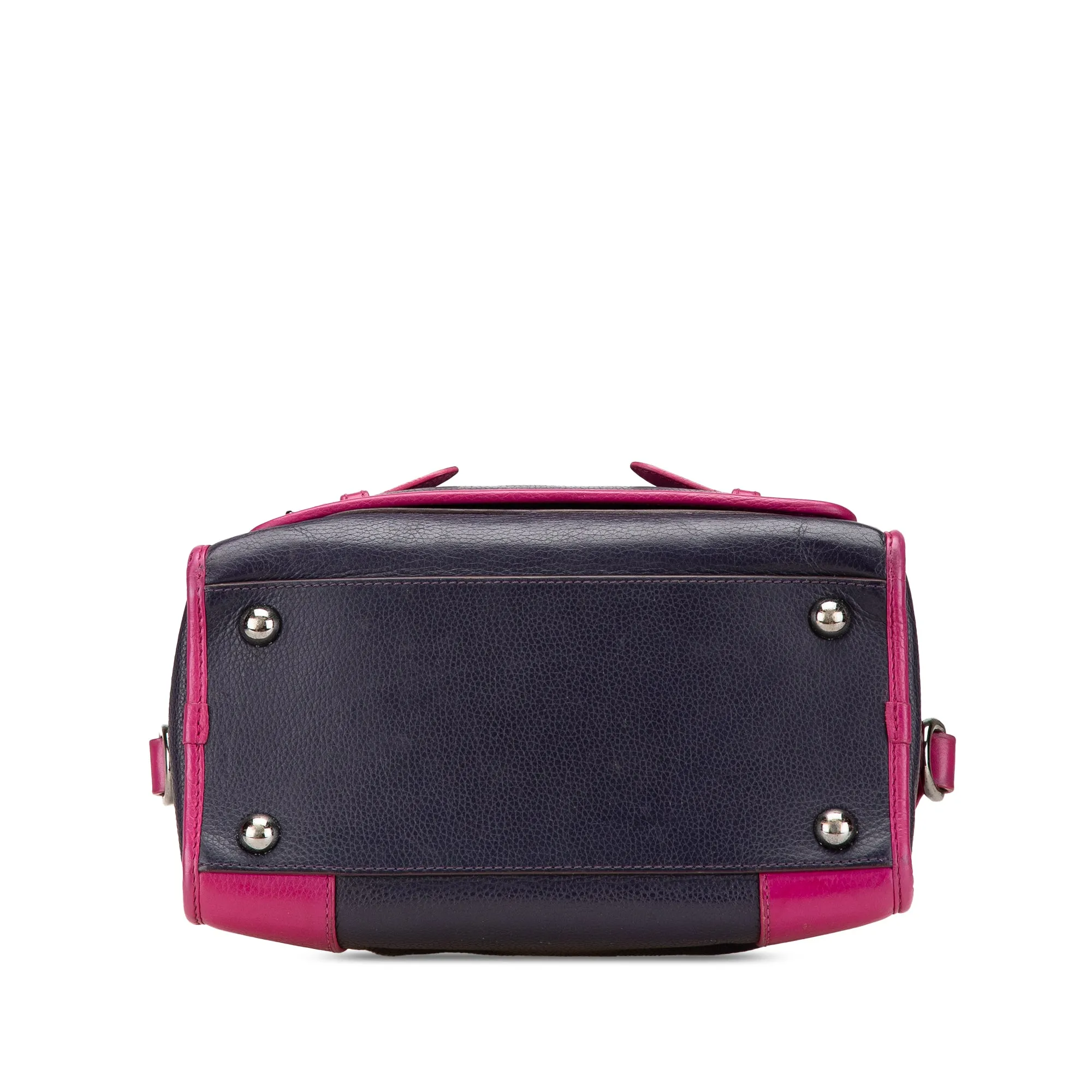 Blue Pink LOEWE Grained Bicolor Calfskin Cruz Satchel