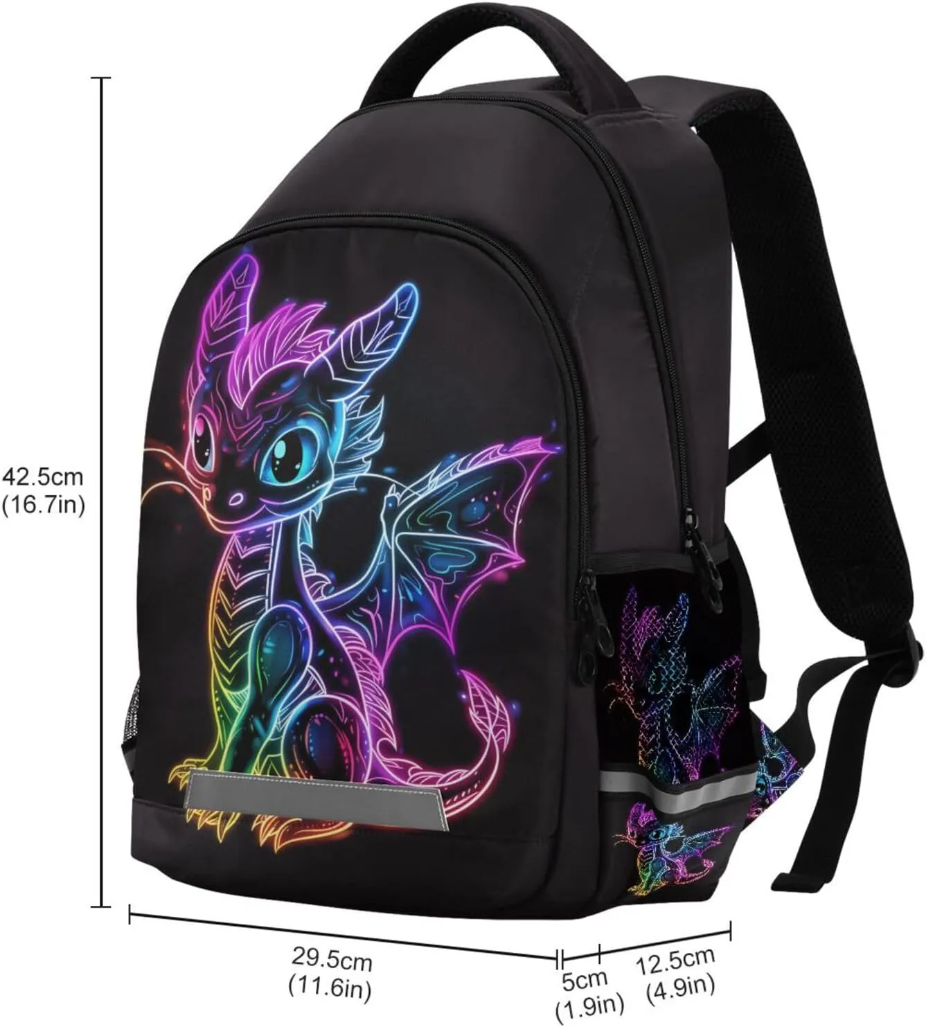 Blue Purple Green Dragon Backpack for Boys Girls Kids Elementary Bookbag School Bag Students Daypack Travel Rucksack