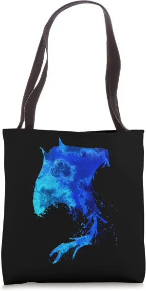 Blue Watercolor Manta Ray Tote Bag