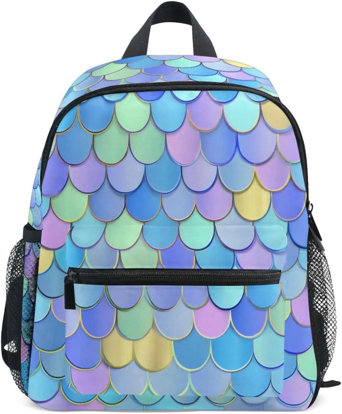 Bolaz Upgraded Backpack for School Teenagers Girls Boys-Cute Fish Scales Pattern,Travel Bag with Chest Buckle and Whistle