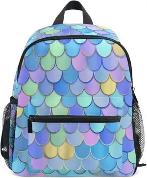 Bolaz Upgraded Backpack for School Teenagers Girls Boys-Cute Fish Scales Pattern,Travel Bag with Chest Buckle and Whistle