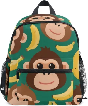 Bolaz Upgraded Backpack for School Teenagers Girls Boys-Orangutan Face Banana Pattern,Travel Bag with Chest Buckle and Whistle