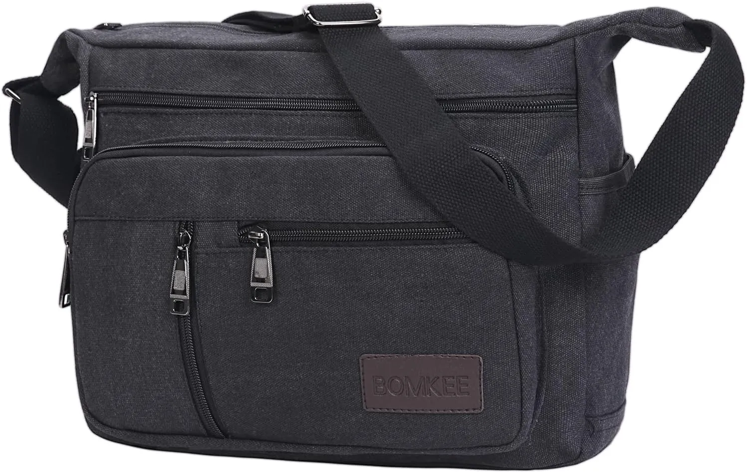 BOMKEE Canvas Messenger Bag, Satchel Bag Vintage Canvas Shoulder Bags Crossbody Laptop Side Bag for Work School Travel