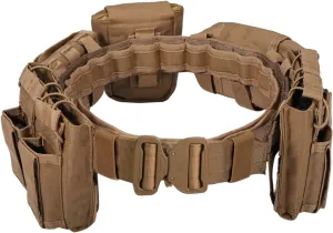 BOMTURN Battle Belt Tactical Belt with Accessories: Duty Belts Law Enforcement Combat Airsoft Police Belt with Pouches 7pcs