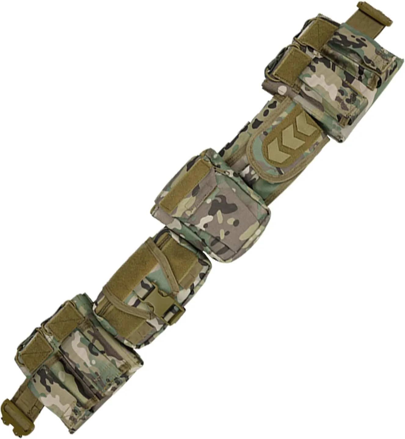 BOMTURN Battle Belt Tactical Belt with Accessories: Duty Belts Law Enforcement Combat Airsoft Police Belt with Pouches 7pcs