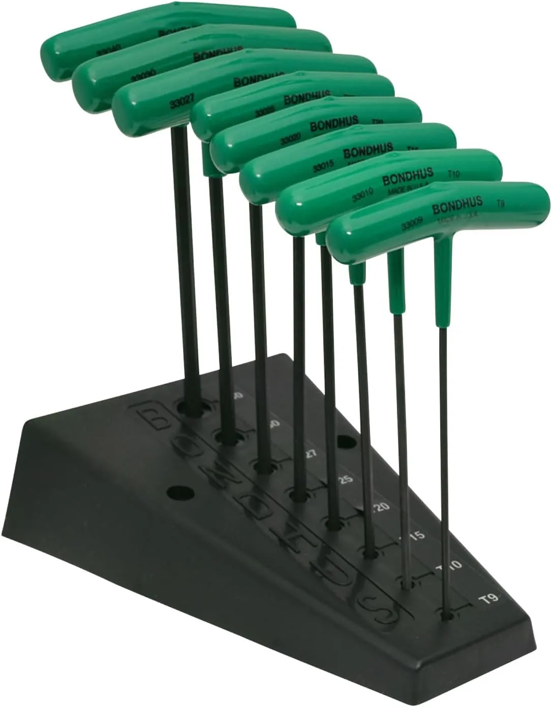 Bondhus 33034 Set of 8 Star T-handles, Graduated Lengths, sizes T9-T40