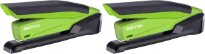 Bostitch Office InPower Spring-Powered Desktop Stapler, Green (1123) 2 Pack Green, 1123-1501-2
