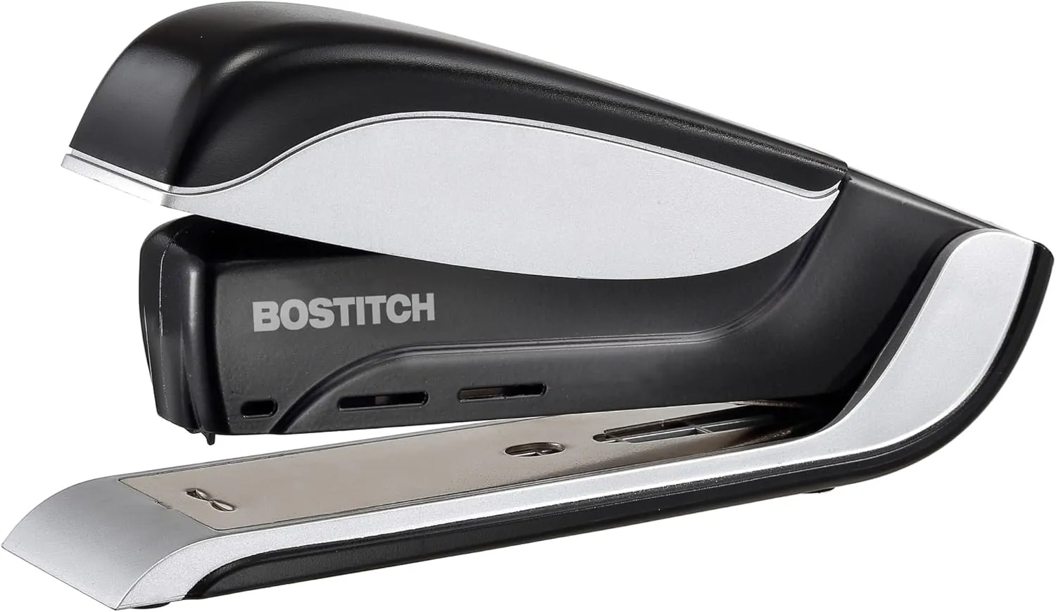 Bostitch Office Premium Spring-Powered Desktop Stapler- One Finger, No Effort - Black/Gray (1140)