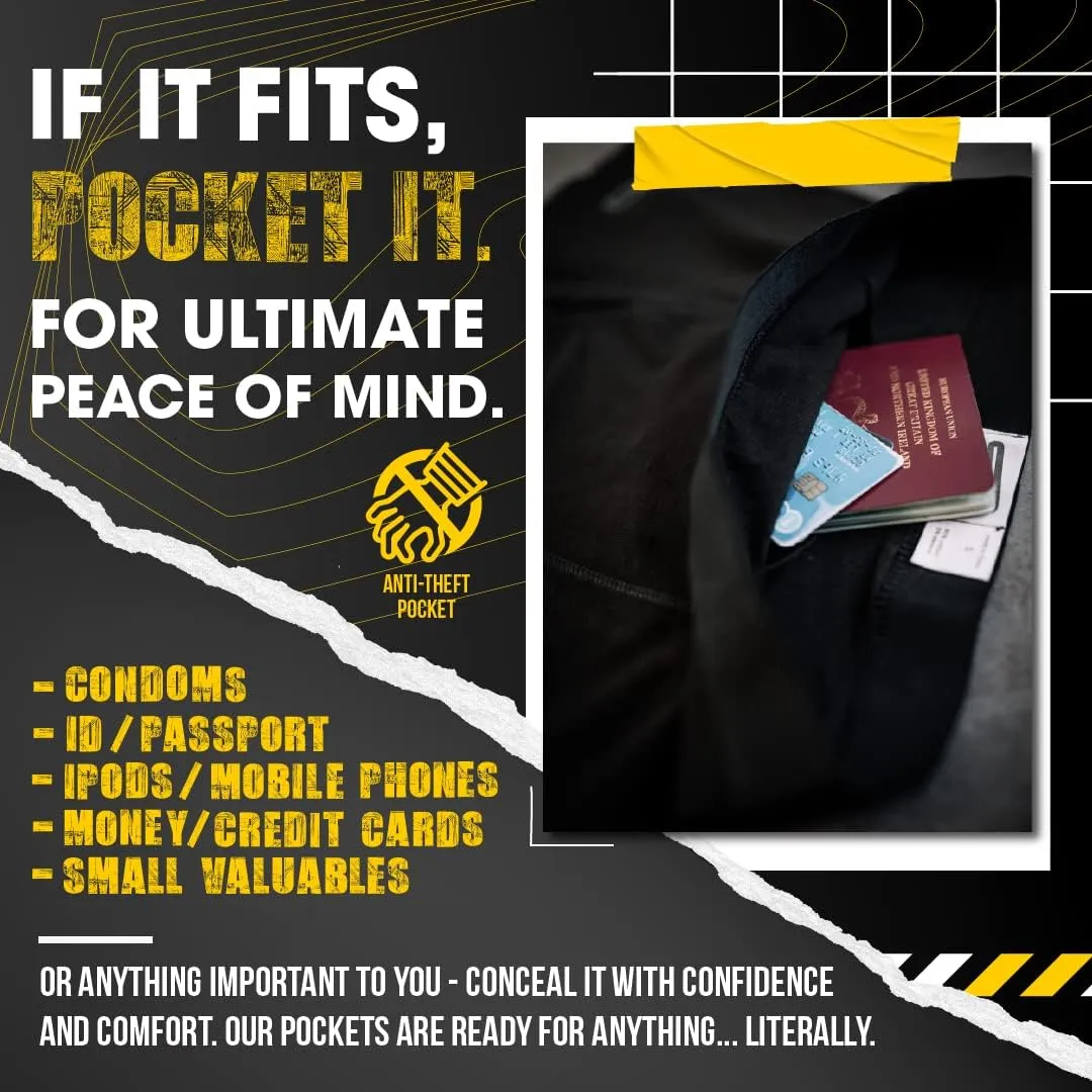 Boxer Brief Shorts - Anti Theft, Pickpocket Proof, Travel Pocket Underwear
