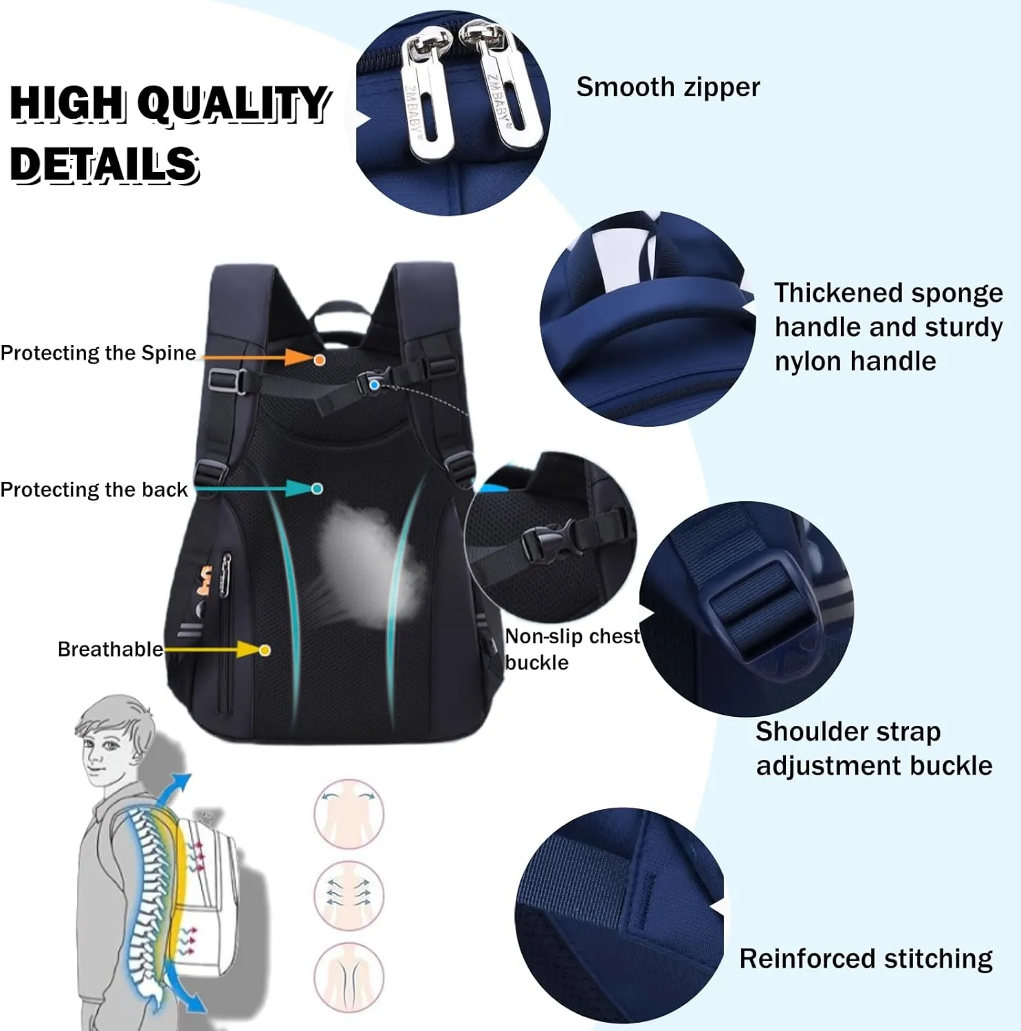 Boys Backpack, Kids Backpack for Boys, Elementary Students School Bag for Teens Boys Cool Bookbag Travel Bag, Small, Blue-s