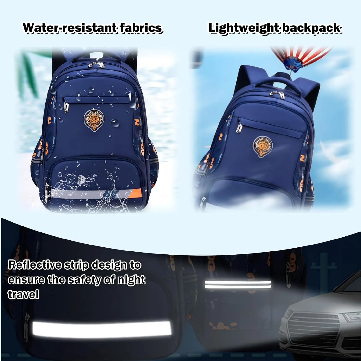 Boys Backpack, Kids Backpack for Boys, Elementary Students School Bag for Teens Boys Cool Bookbag Travel Bag, Small, Blue-s