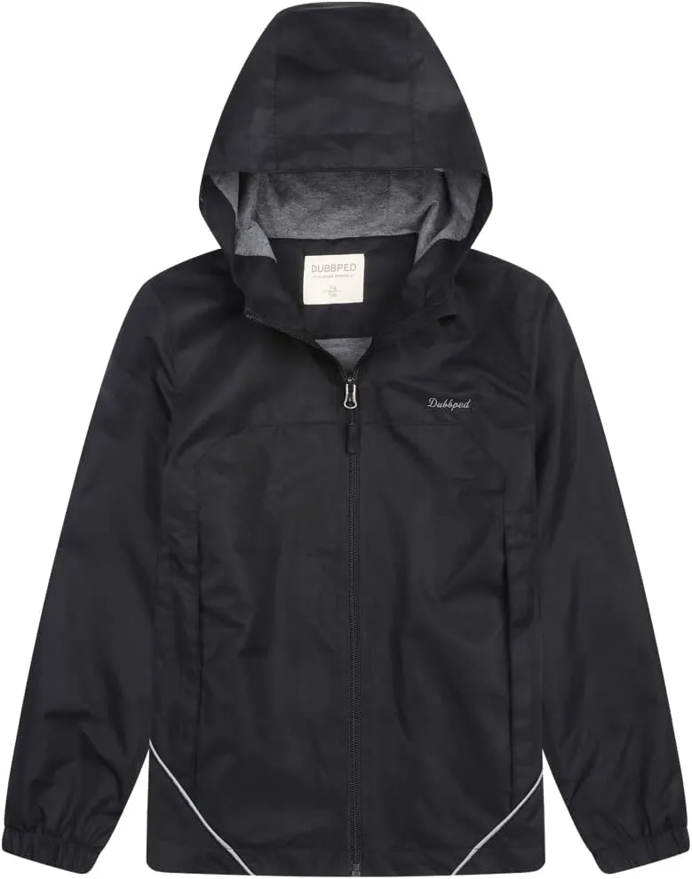 Boys Girls Rain Jacket Hooded Windbreaker Lightweight Waterproof Raincoat for Kids