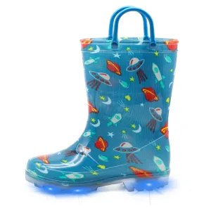 Boys Light Up Rain Boots with Handles