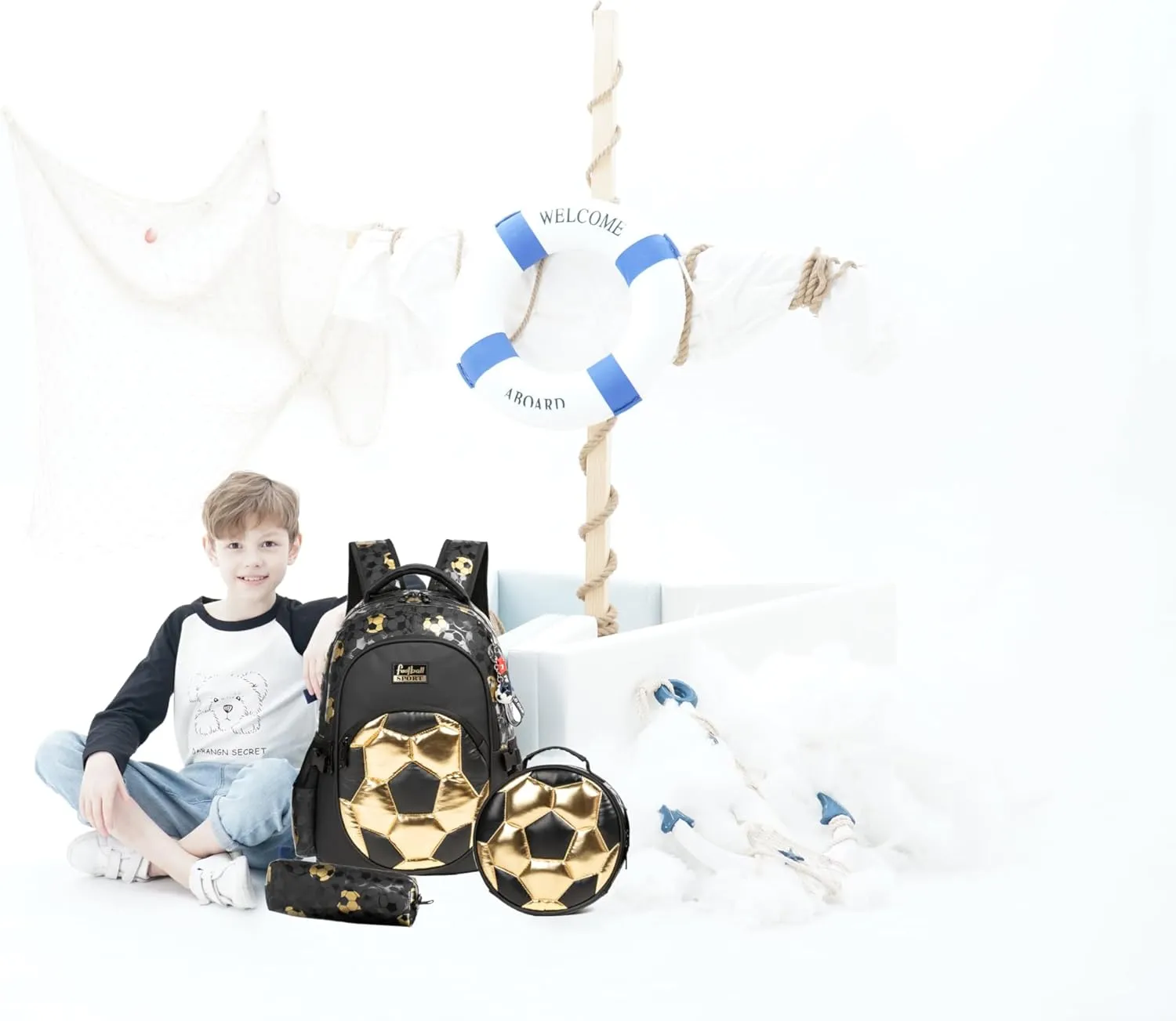 Boys' School Backpack with Lunch Box and Pencil Case - Ideal for Teens and Middle School Students