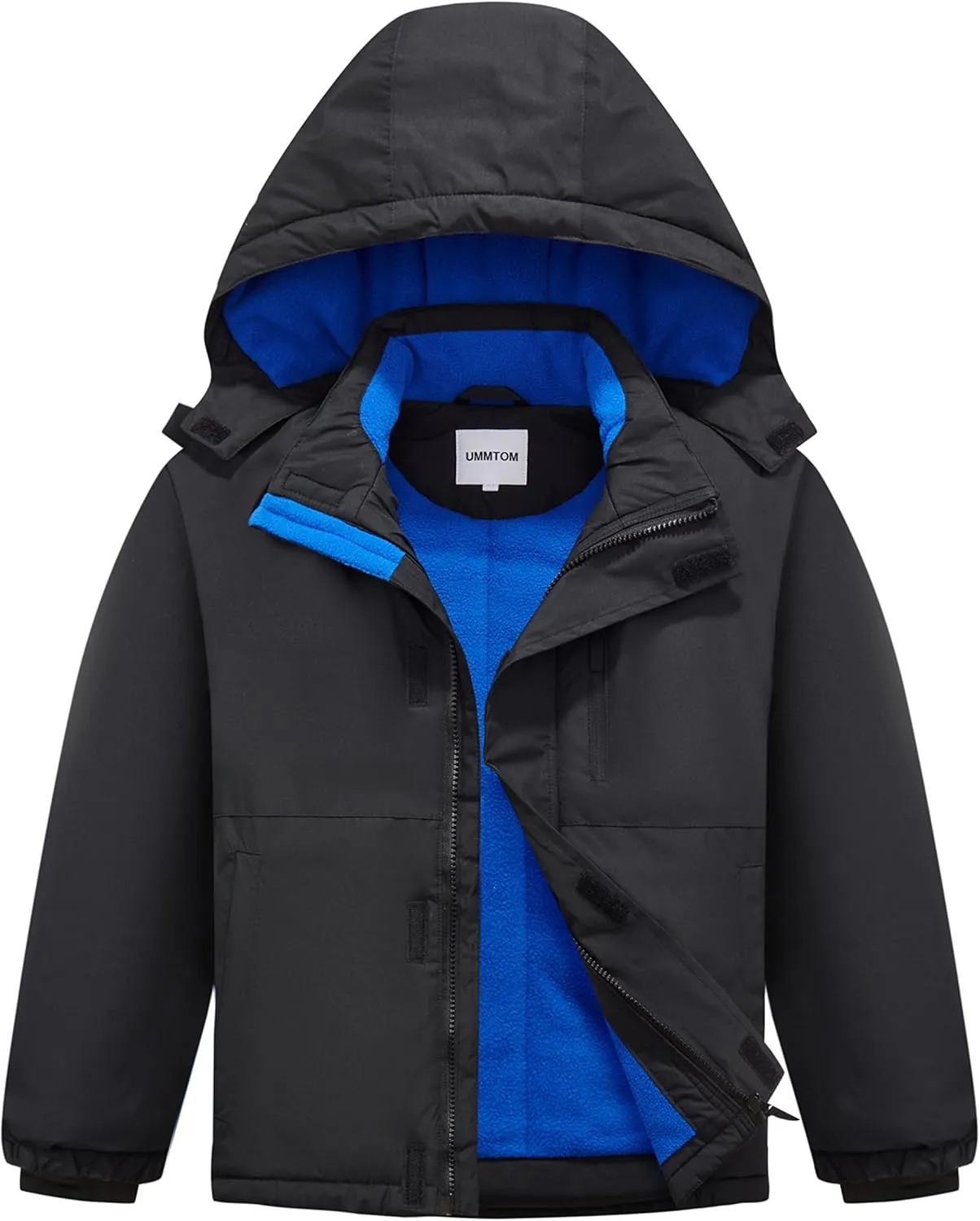 Boys Waterproof Ski Jacket Fleece Lined Warm Winter Snow Coat Hooded Winter Jacket for Kids