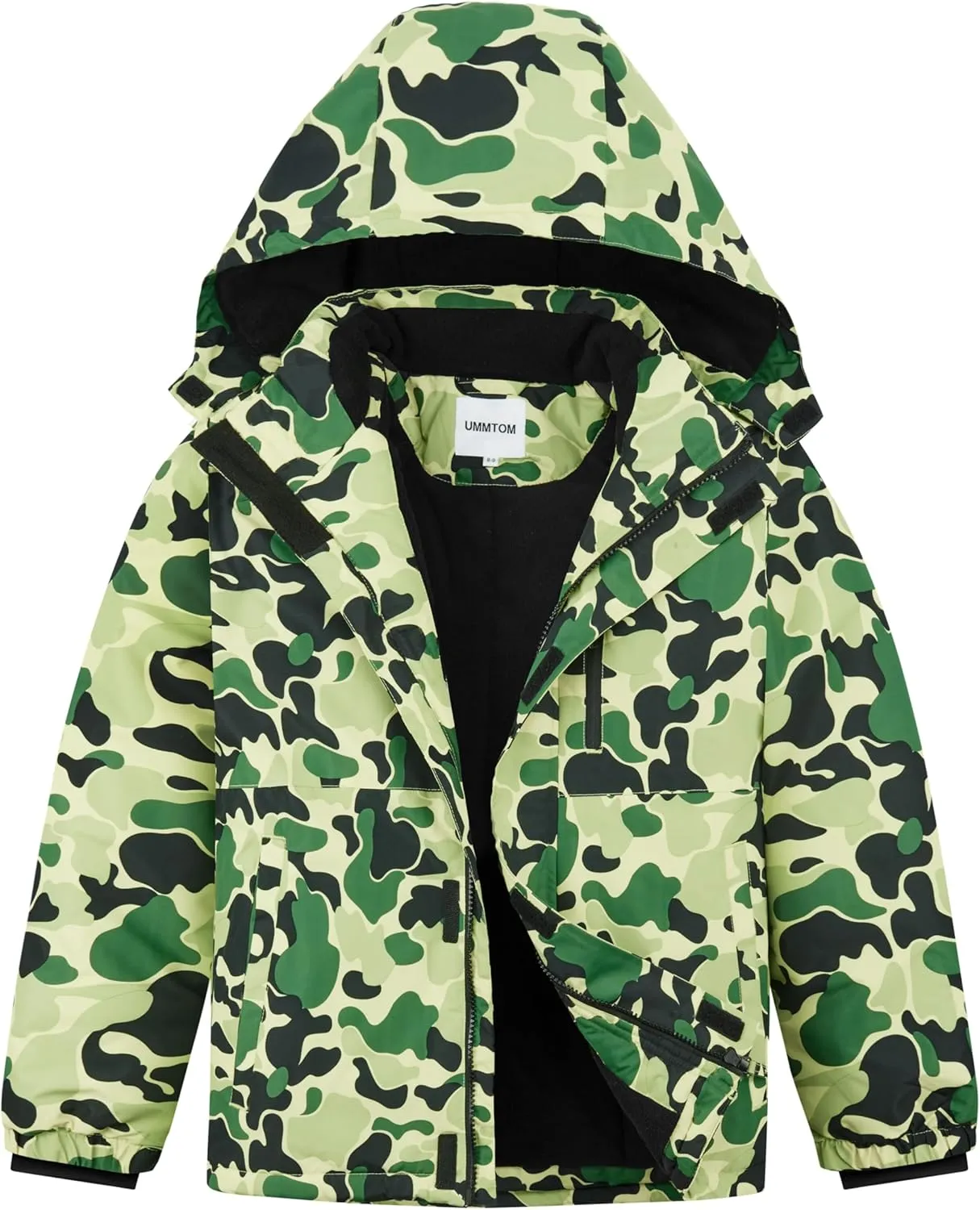 Boys Waterproof Ski Jacket Fleece Lined Warm Winter Snow Coat Hooded Winter Jacket for Kids