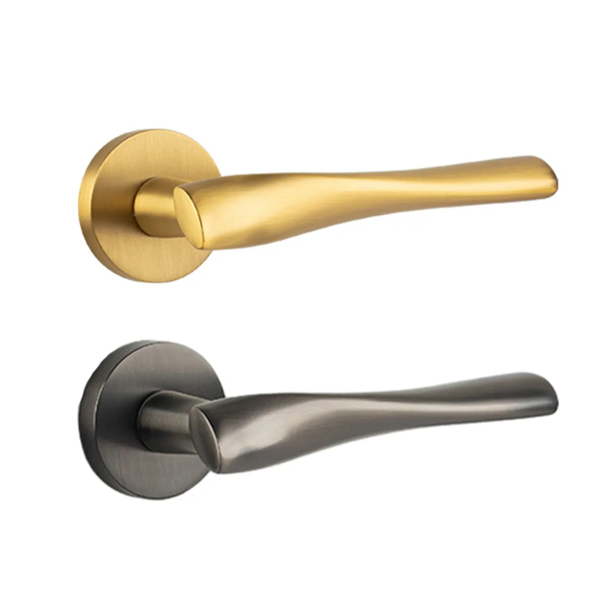 Brass Door Handles for Interior Doors – Passage & Privacy Lever Door Handle Galaxy Grey