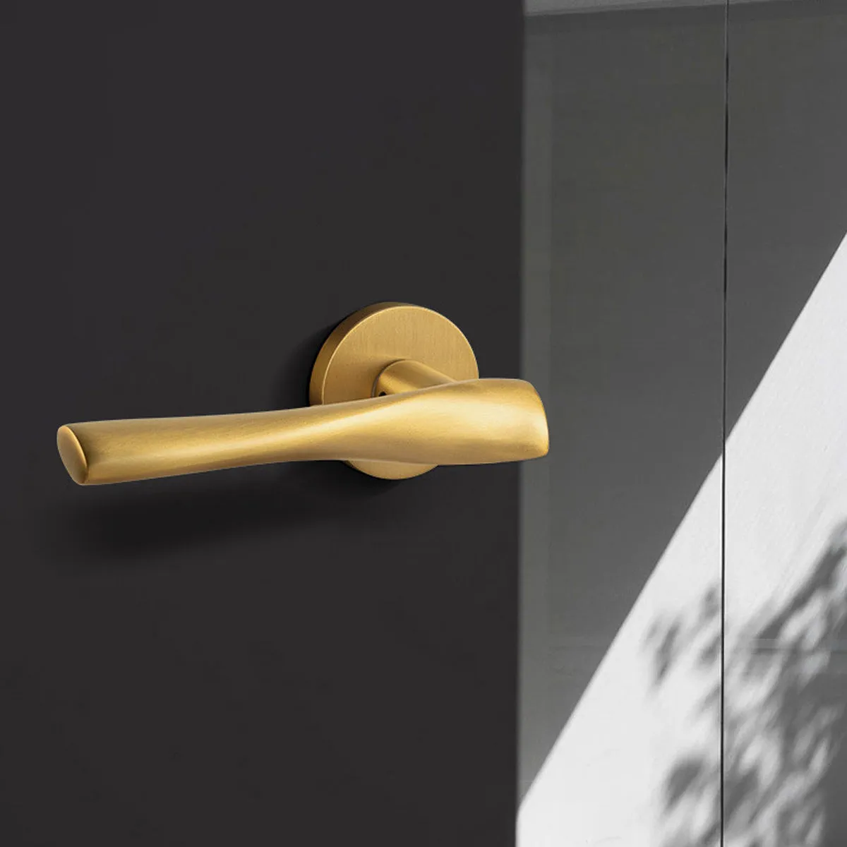 Brass Door Handles for Interior Doors – Passage & Privacy Lever Door Handle Galaxy Grey