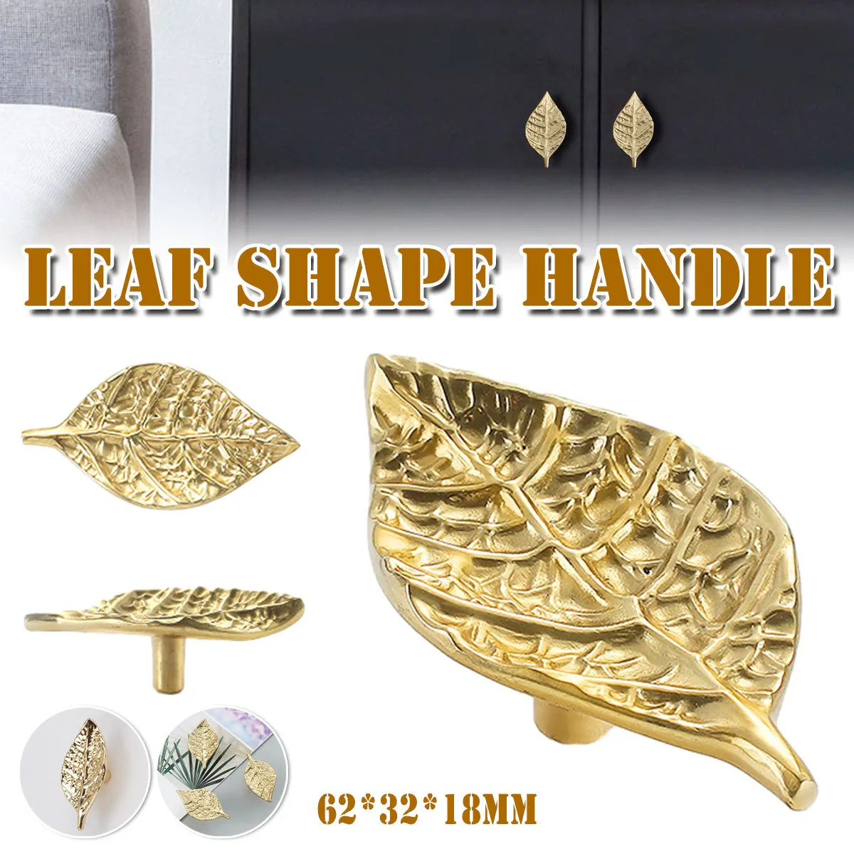 Brass Leaf Cabinet Knob | Artistic Knobs for Cabinets and Drawers