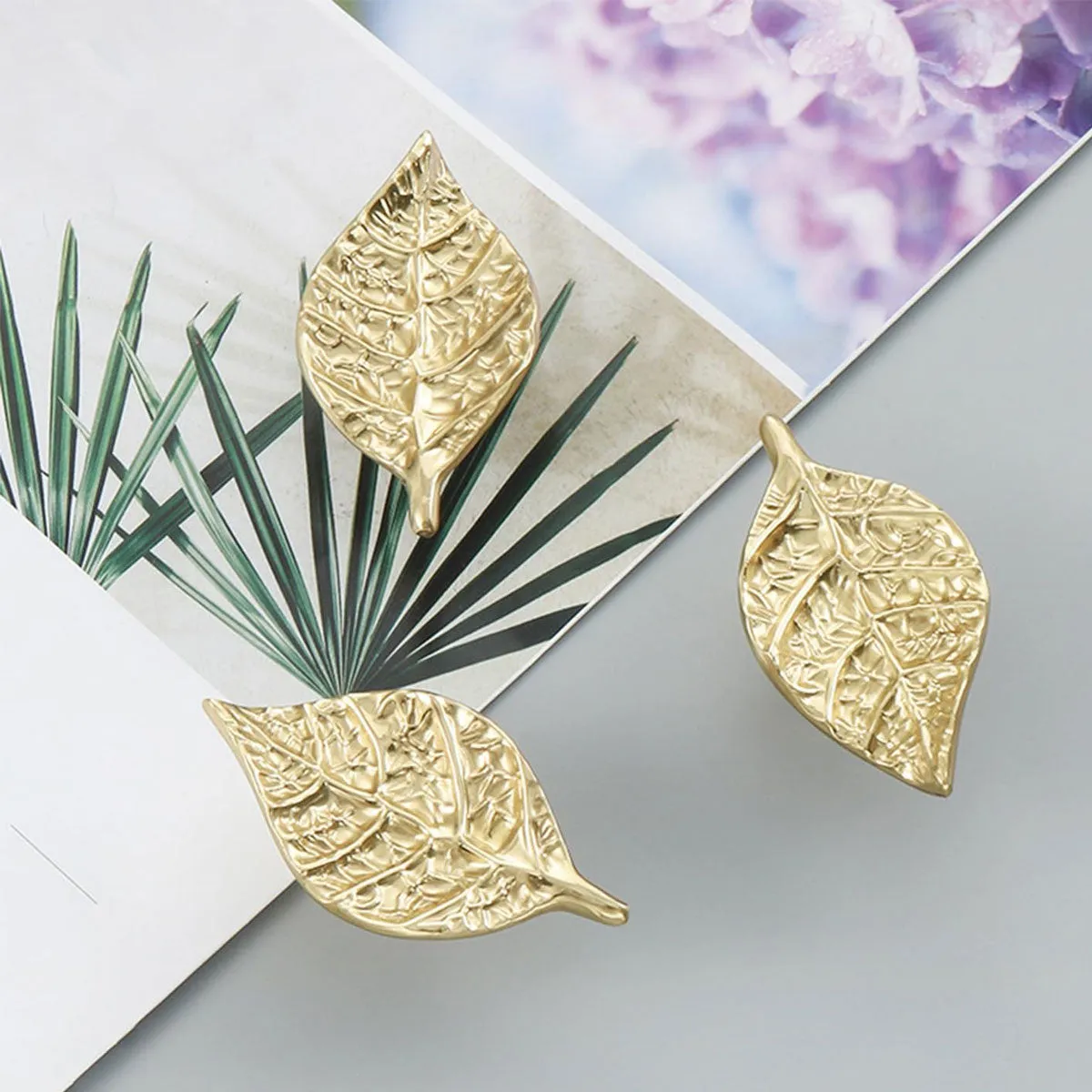 Brass Leaf Cabinet Knob | Artistic Knobs for Cabinets and Drawers
