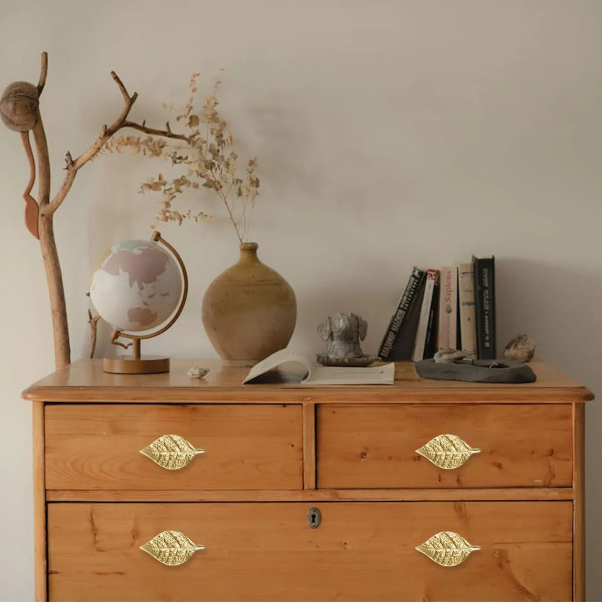 Brass Leaf Cabinet Knob | Artistic Knobs for Cabinets and Drawers