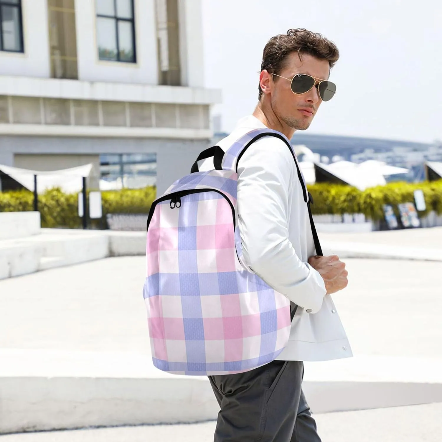 Bright Casual Daypack Backpacks for Woman Cute Pink Blue Fashion Casual Cool Bookbag for Teen Girls
