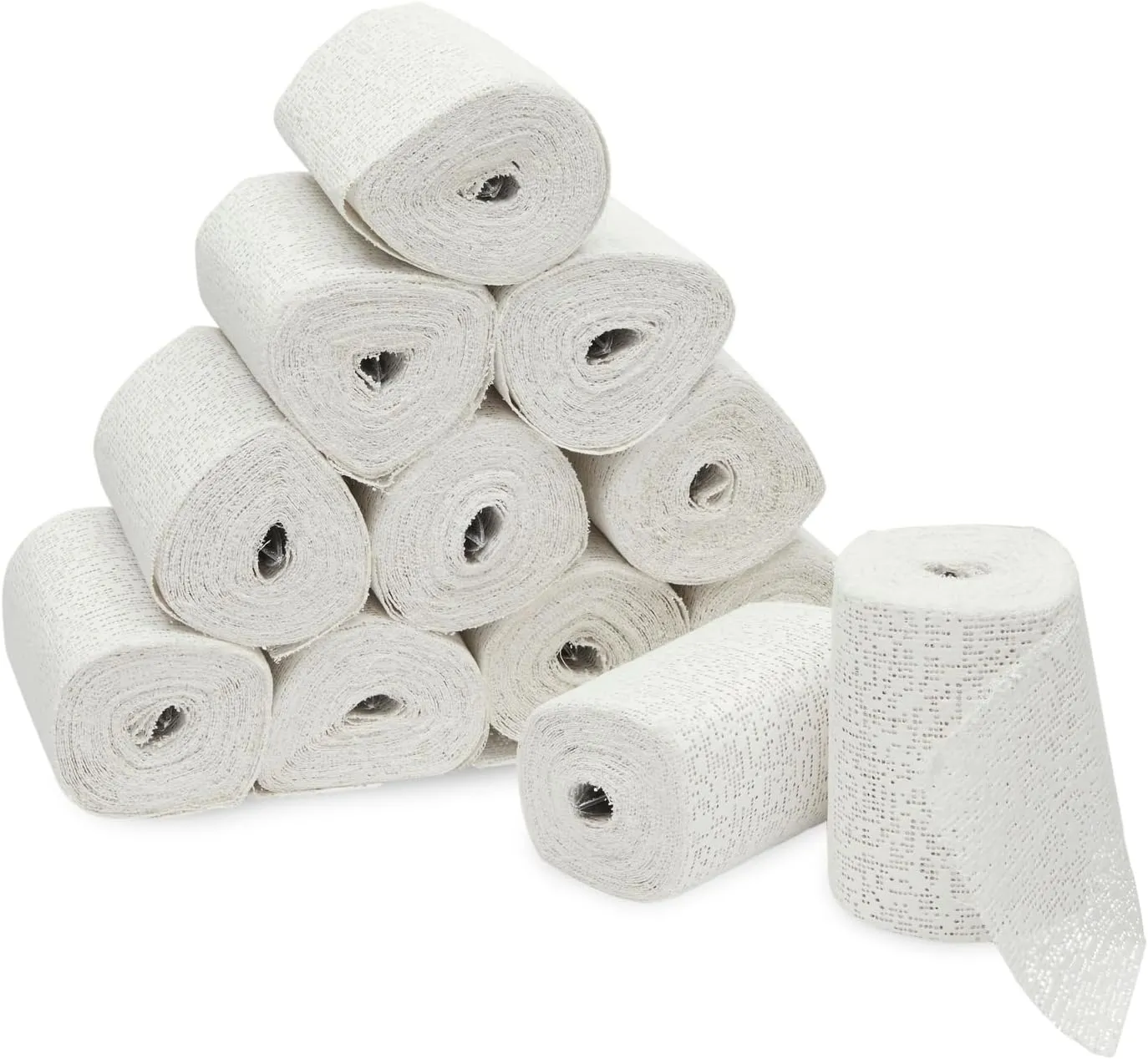 Bright Creations 12 Pack Plaster Cloth Rolls for Belly Casting, Sculptures, Masks – Art Gauze Bandage Strips for Craft Molds (4 in x 15 ft Each) - Plaster of Paris