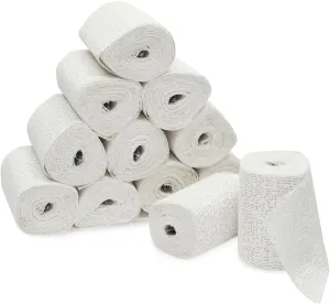 Bright Creations 12 Pack Plaster Cloth Rolls for Belly Casting, Sculptures, Masks – Art Gauze Bandage Strips for Craft Molds (4 in x 15 ft Each) - Plaster of Paris