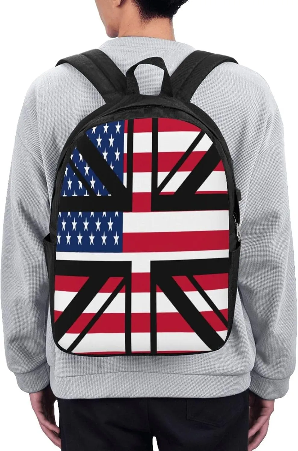 British England UK English Flags Laptop Backpacks Travel Backpack Casual Business Daypack Sport Rucksack Computer Bag Fits up to 17 Inch Notebook with USB Port