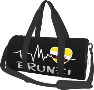Brunei Heartbeat Duffel Bag Gym Bag Travel Sports Tote Large Foldable Beach Swim Yoga2