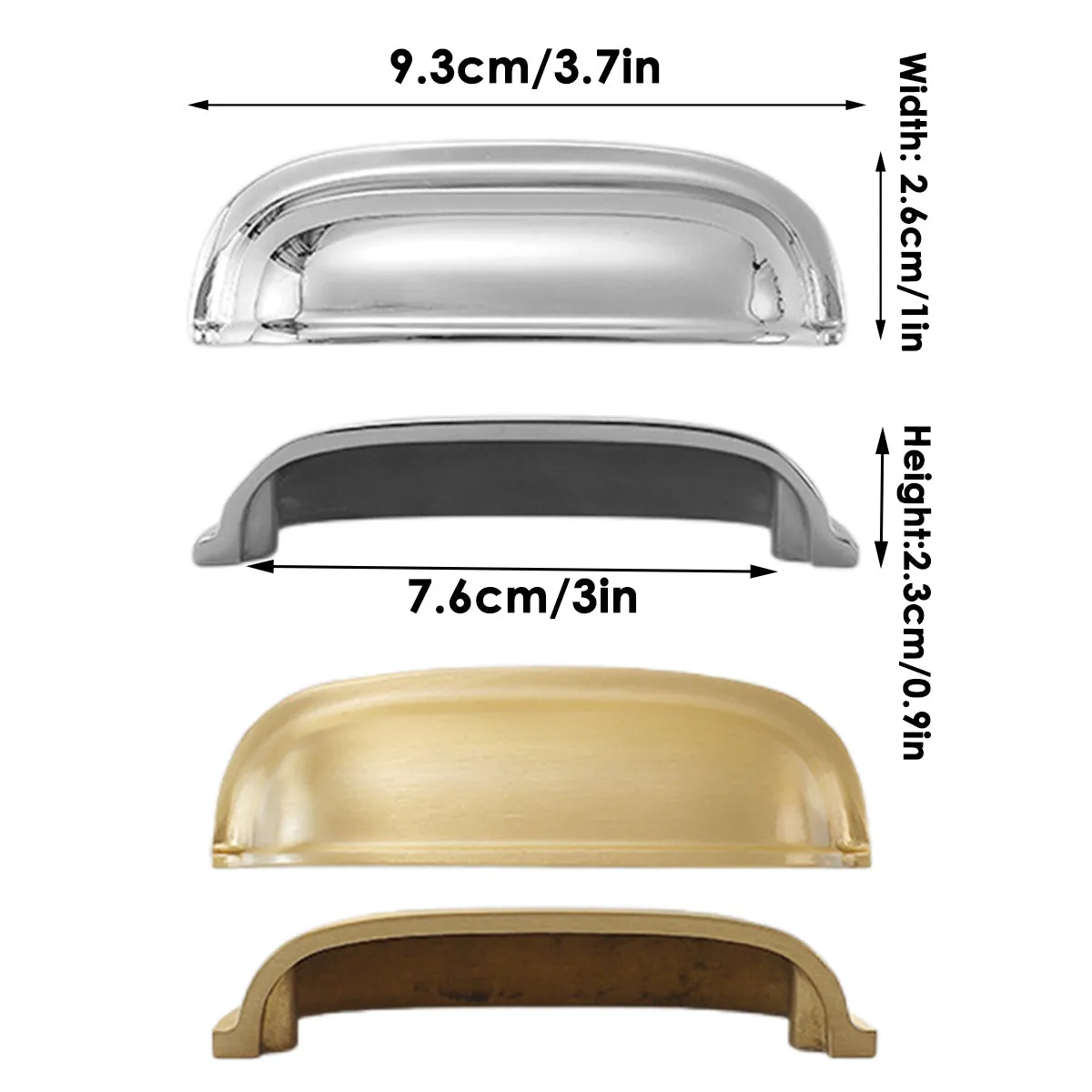Brushed Brass and Silver Flush Pull Handles | Copper Cabinet Pulls