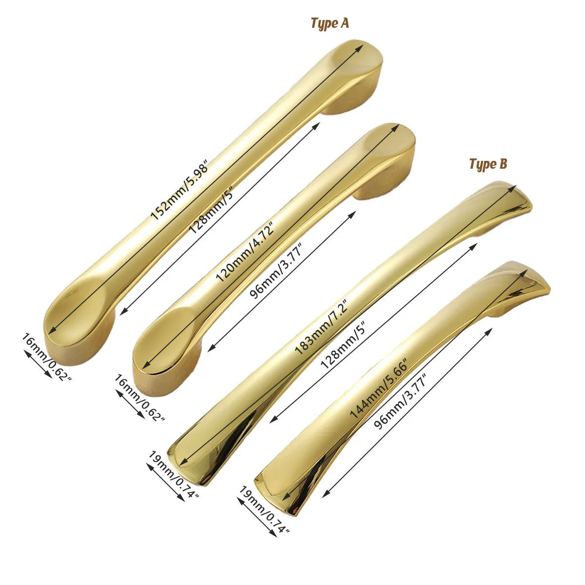 Brushed Brass Cabinet Handles-Pull Handles