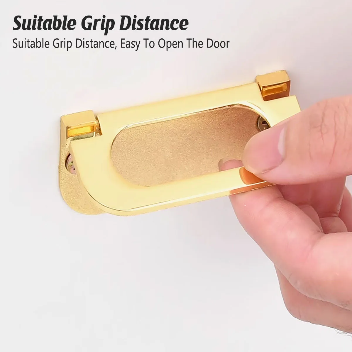 Brushed Solid Brass Flush Pull Handle for Cabinet & Drawer