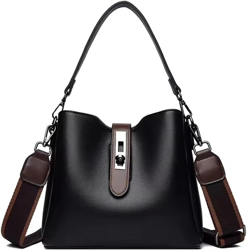 Bucket Bag for Women,Trendy Bucket Crossbody Bag Small Vintage Elegant Tote Bag Women's Shoulder with 2 Shouder Straps