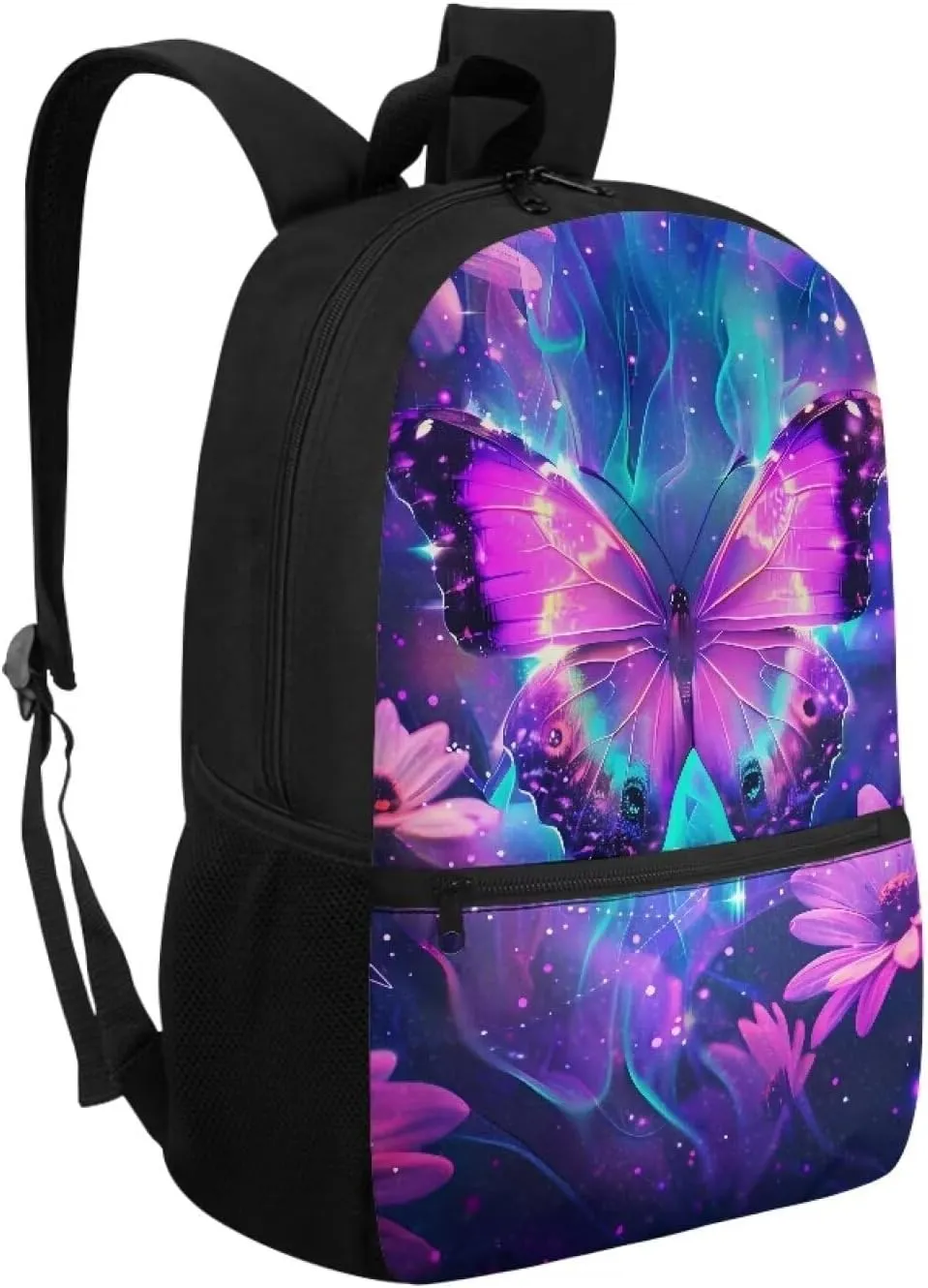 Butterfly School Backpack for Girls 10-12 6 Th Grade School Bag Elementary Middle School Large Book Bags Flowers 17 Inch Travel Laptop Bag Lightweight Camping Backpacks Rucksack