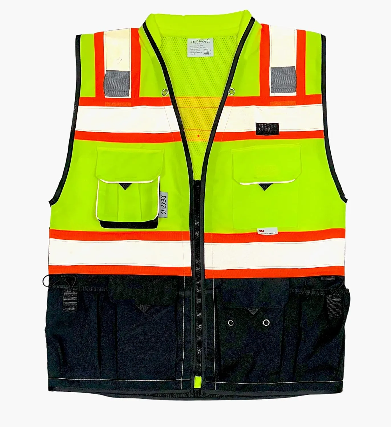 (C Vest For Mens Black Series Safety Vest With Zipper and Utility Pockets Premium Black Series Surveyors Vest (XX-Large, Yellow/Black)