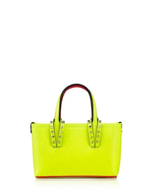 Cabata Nano Small Calf Leather Tote Bag in Fluo Yellow