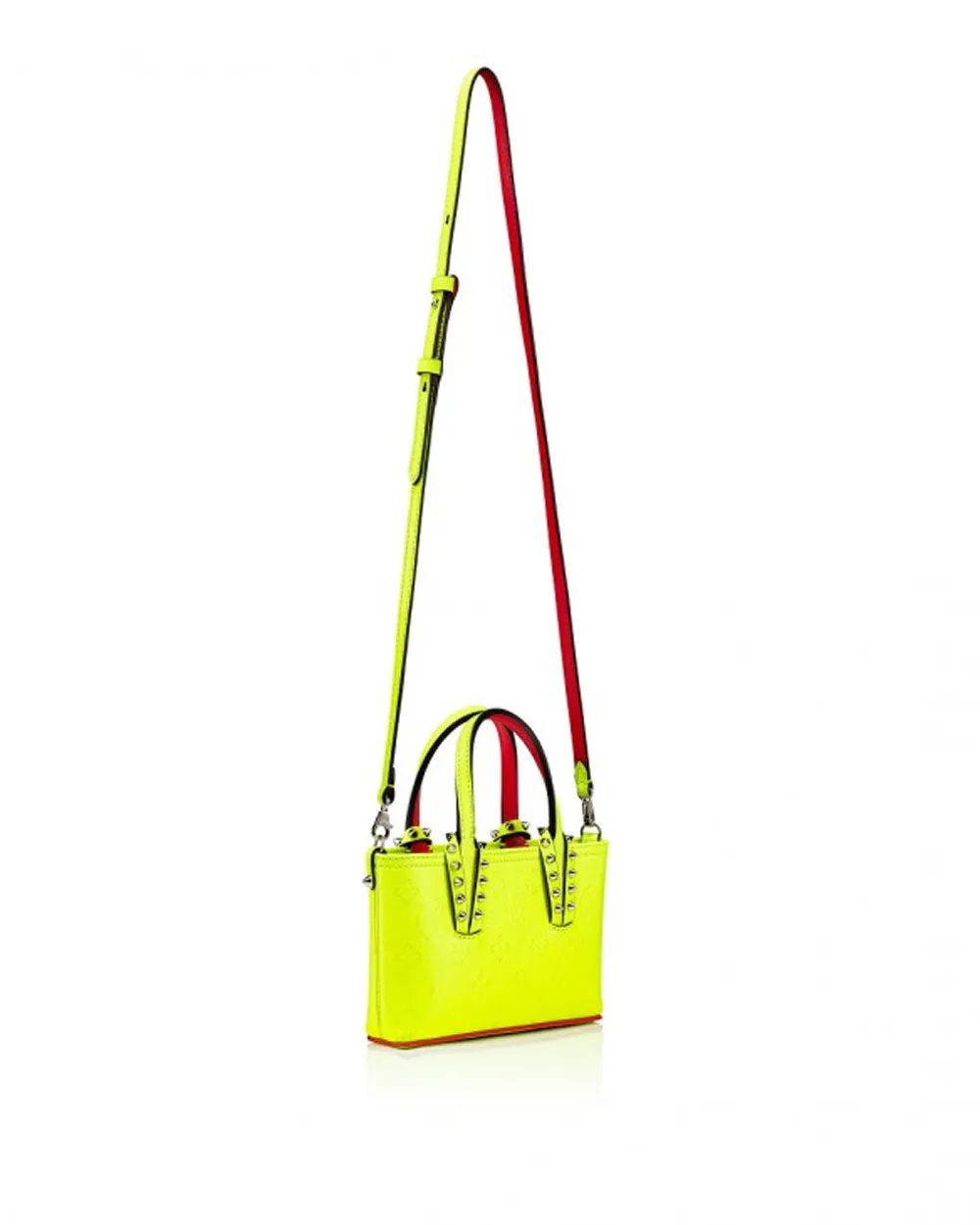 Cabata Nano Small Calf Leather Tote Bag in Fluo Yellow