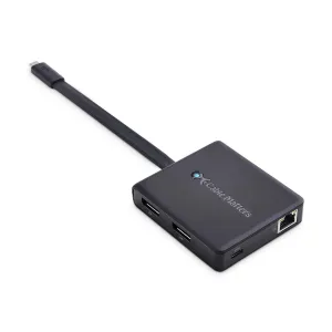 Cable Matters Dual 4K 60Hz Monitor USB C Hub with DisplayPort 1.4 and 100W Charging - macOS is Not Supported - Thunderbolt 3, Thunderbolt 4, USB4 Compatible for Surface Pro, XPS, Windows Only
