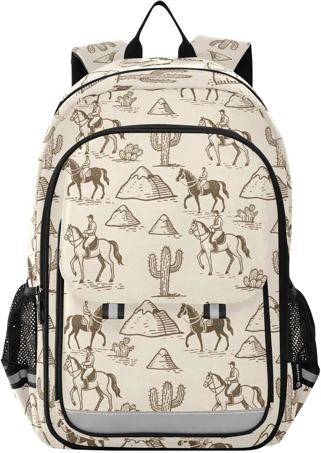 Cactus Horseback Rider Backpack for School Student Laptop Backpack Travel School Bag for Adults Daypack