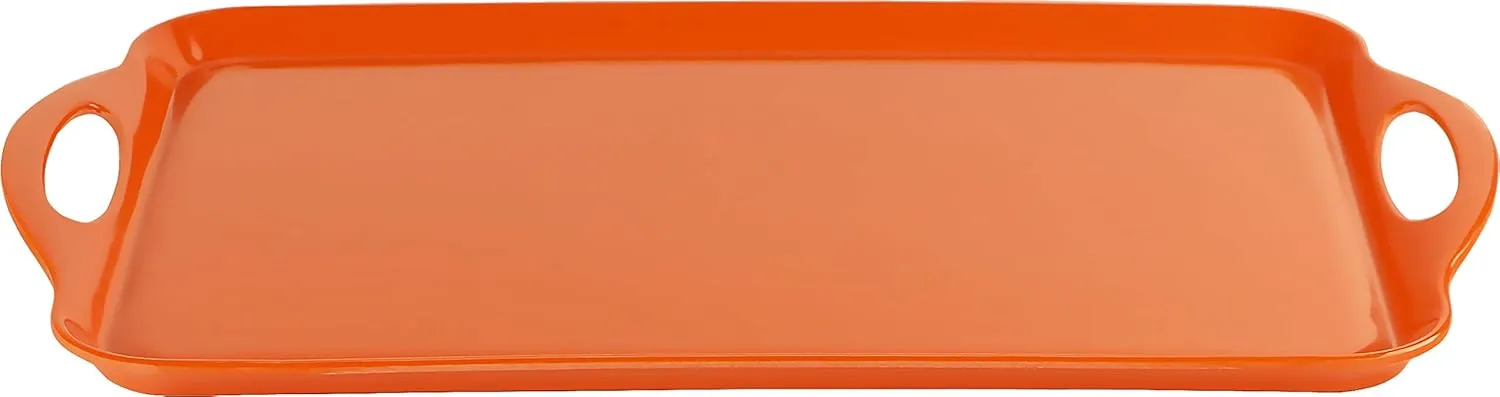 Calypso Basics by Reston Lloyd Melamine Rectangular Serving/Ottoman Tray with Handles