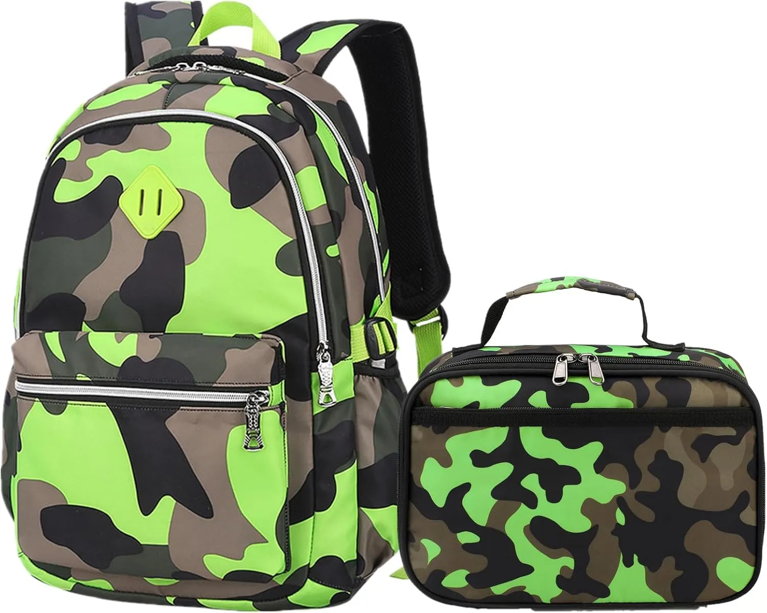 Camo School Backpack Lightweight Schoolbag Travel Camp Outdoor Daypack