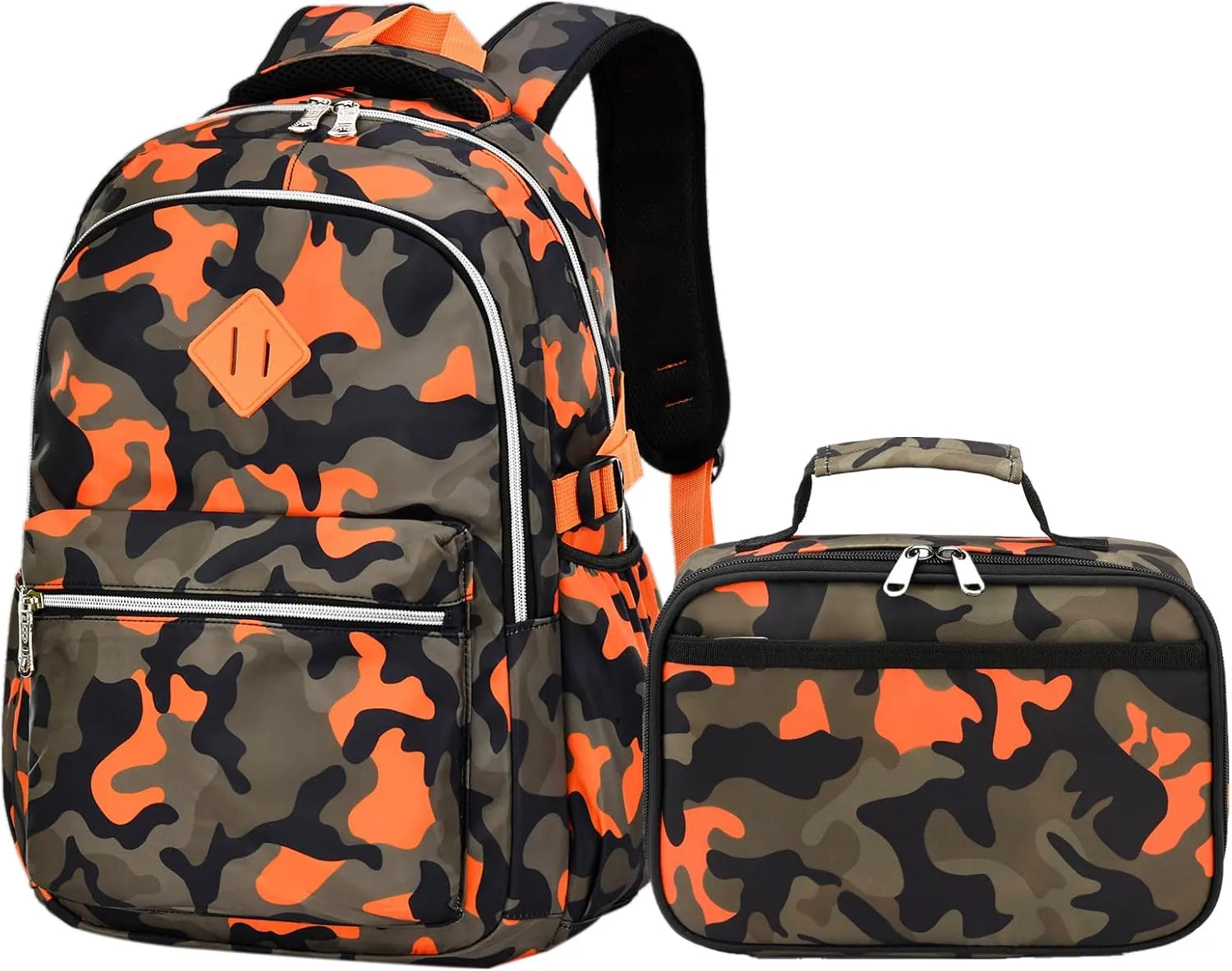 Camo School Backpack Lightweight Schoolbag Travel Camp Outdoor Daypack
