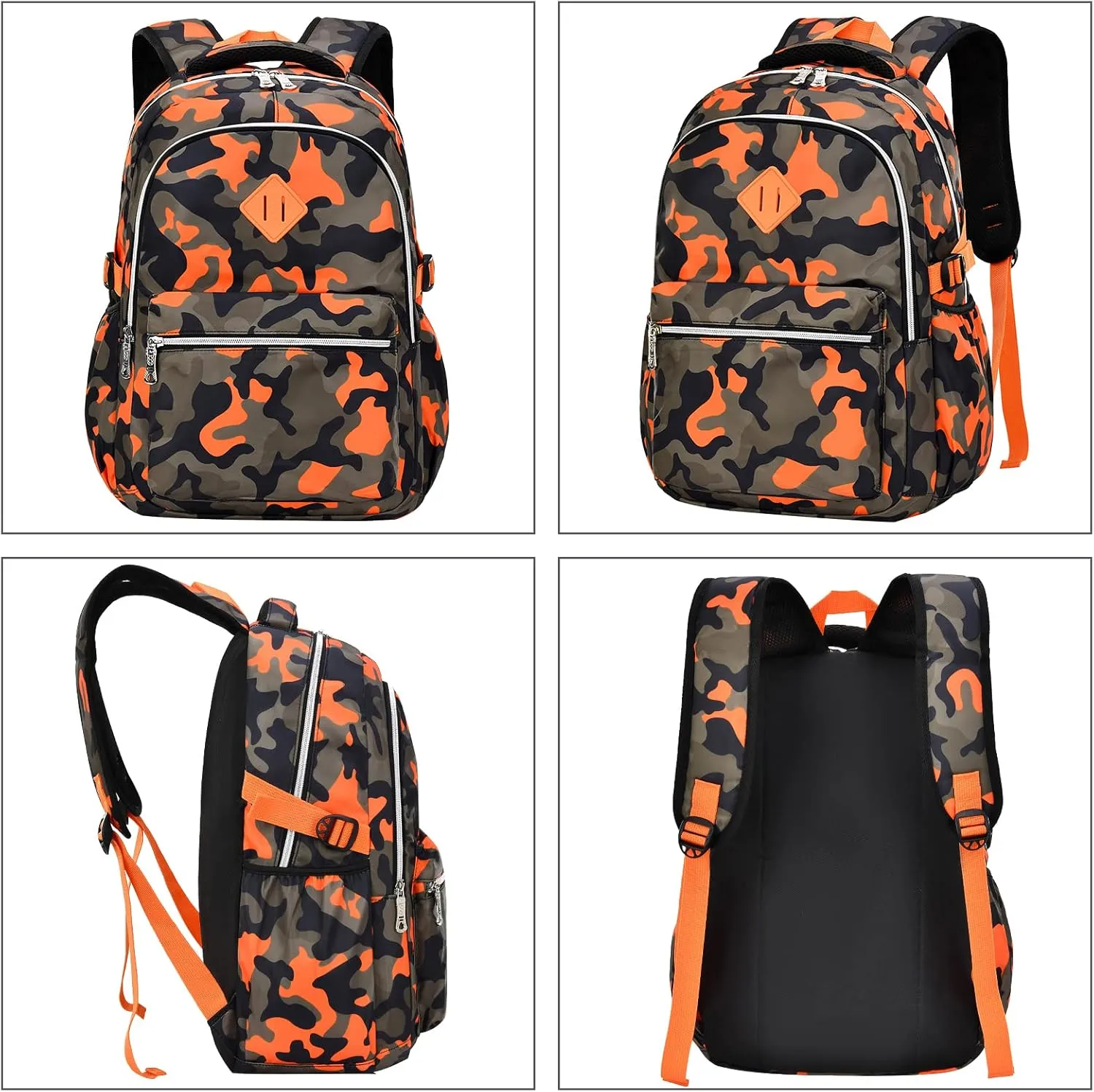 Camo School Backpack Lightweight Schoolbag Travel Camp Outdoor Daypack