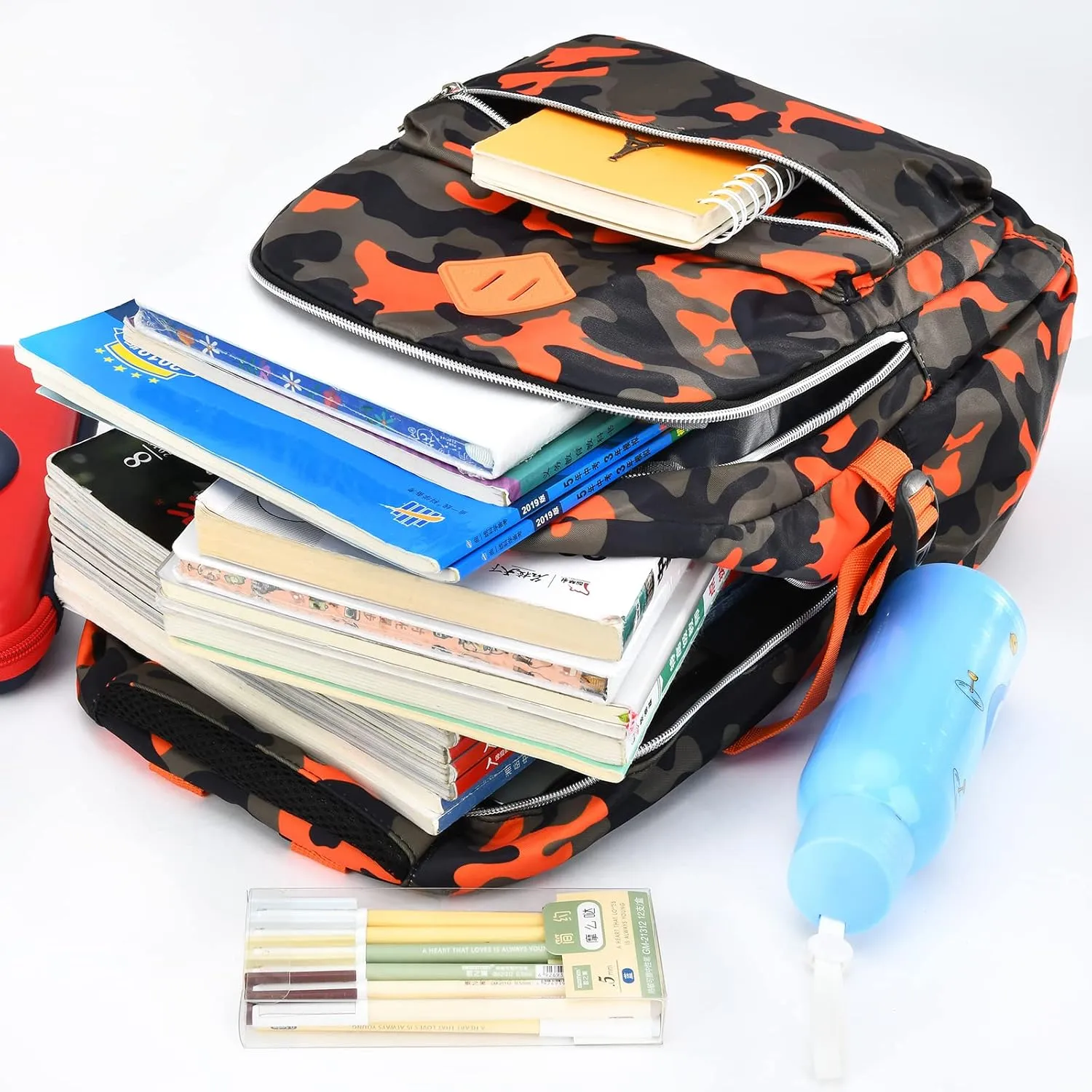Camo School Backpack Lightweight Schoolbag Travel Camp Outdoor Daypack