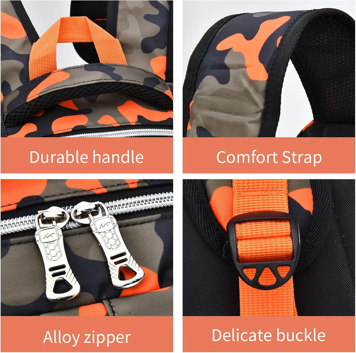 Camo School Backpack Lightweight Schoolbag Travel Camp Outdoor Daypack